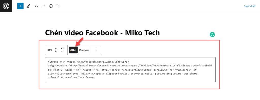 Các bước nhúng video Facebook vào website chi tiết, nhanh chóng 4 Dán đoạn mã nhúng video Facebook vào website