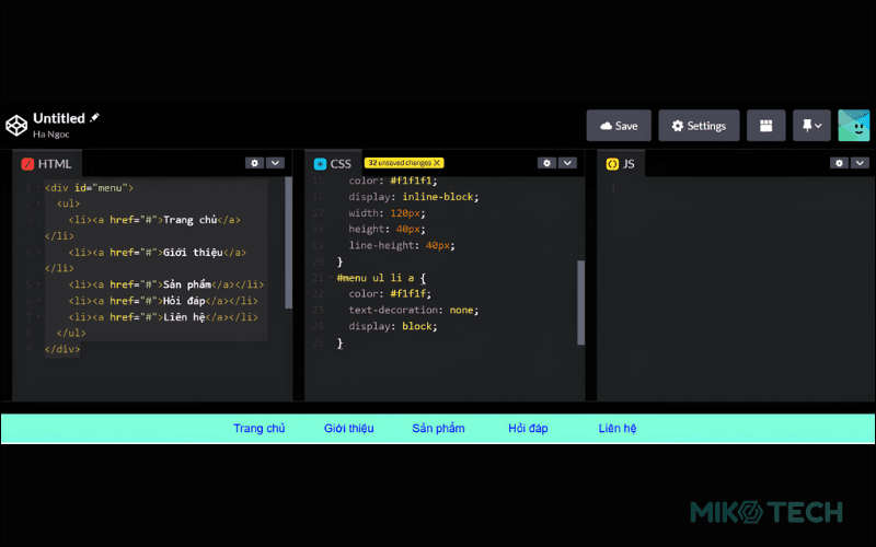 3 bước Tạo Menu Trong HTML & CSS kiểu Ngang, Dọc đơn giản