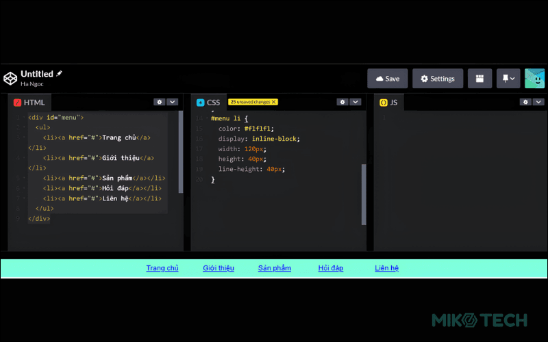 3 bước Tạo Menu Trong HTML & CSS kiểu Ngang, Dọc đơn giản