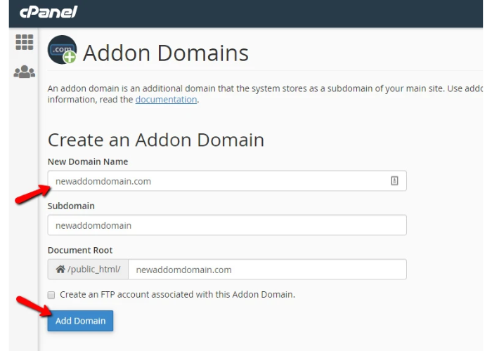 Addon Domain là gì? Hướng dẫn cách thêm Addon Domain và hosting 3 Tạo một tài khoản mới trên cPanel