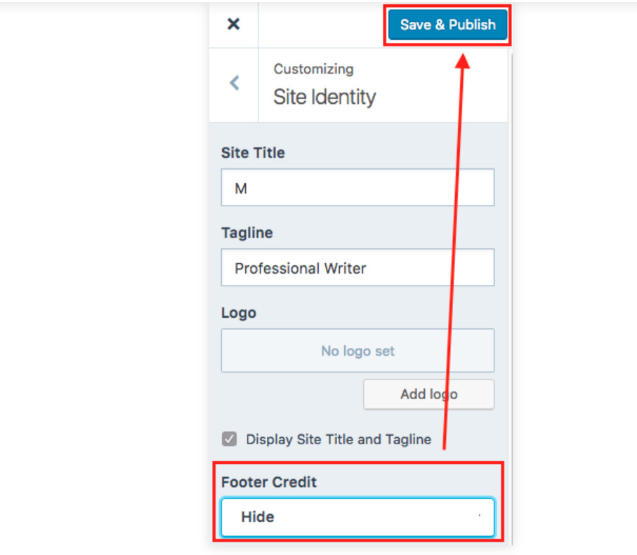 Tổng hợp cách chỉnh sửa chân trang trong wordpress chi tiết hiện nay 4 Chỉnh sửa site identity mới
