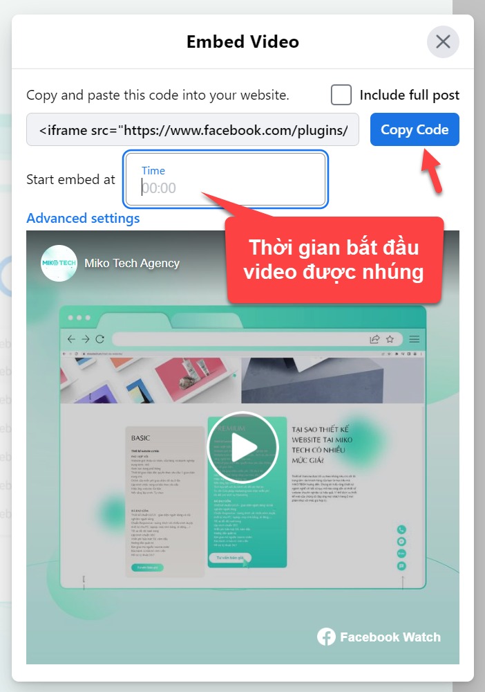 Các bước nhúng video Facebook vào website chi tiết, nhanh chóng 3 Sao chép mã nhúng video Facebook