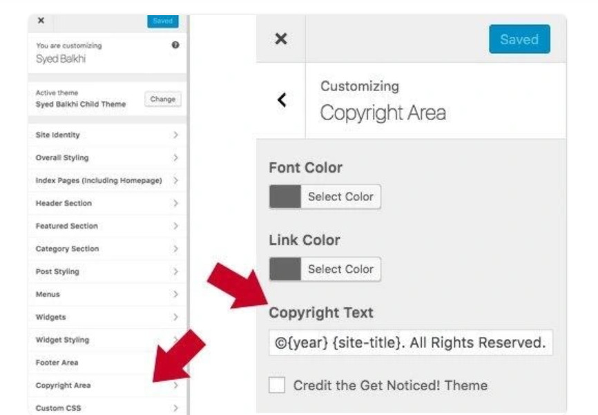 Tổng hợp cách chỉnh sửa chân trang trong wordpress chi tiết hiện nay 20 Tùy chọn Copyright Area để chỉnh sửa footer