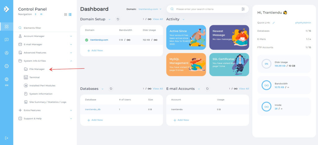 Cách Kết Nối Hosting Với Domain (Trỏ Domain về hosting) 8 File-manager