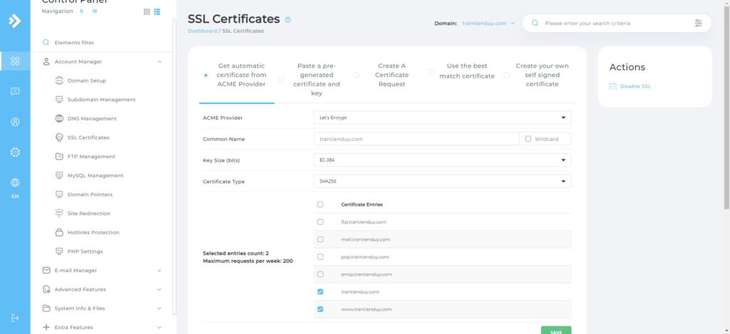Cách Kết Nối Hosting Với Domain (Trỏ Domain về hosting) 7 SSL-Certificates