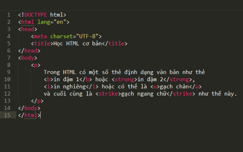 HTML Là Gì? Những Điều Cần Biết Về Ngôn Ngữ Lập Trình HTML 9 thẻ html văn bản