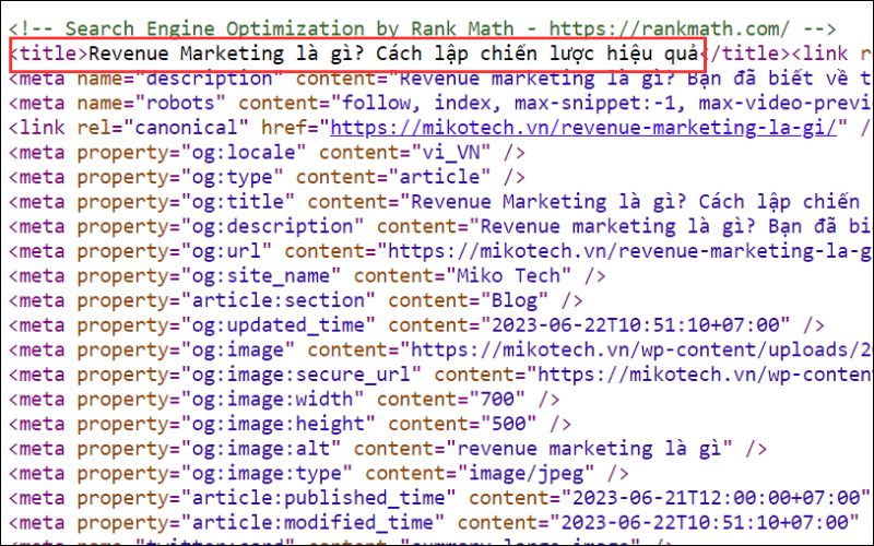 Meta Tag là gì? Những thẻ meta quan trọng và cách dùng trong SEO 6 Title tag