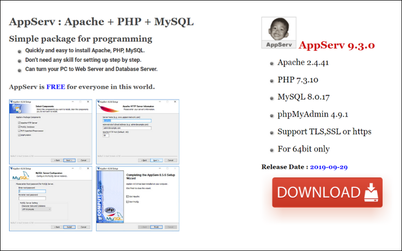 AppServ là gì? Cách sử dụng và hướng dẫn cài đặt chi tiết 2 appserv download