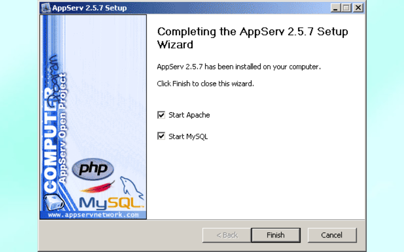 AppServ là gì? Cách sử dụng và hướng dẫn cài đặt chi tiết 5 appserv setup finish