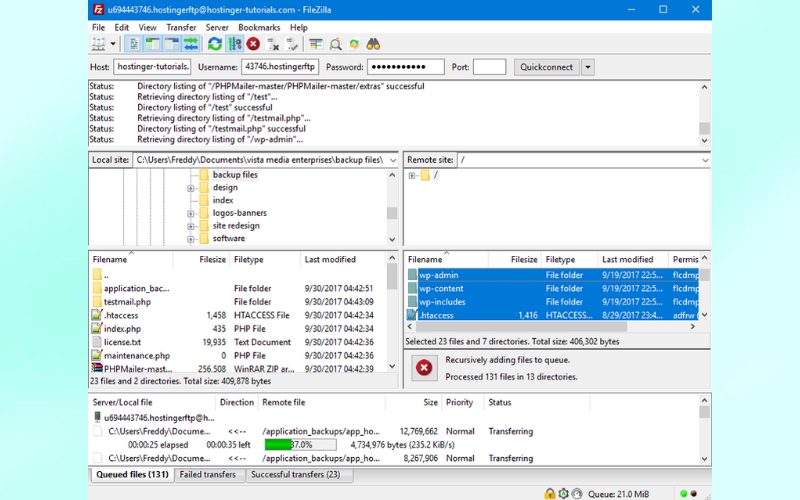 Cách backup WordPress giúp khôi phục Website nhanh chóng 8 filezilla download