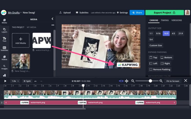 Cách chèn logo vào video đơn giản, dễ thực hiện trên mọi thiết bị 5 kapwing watermark