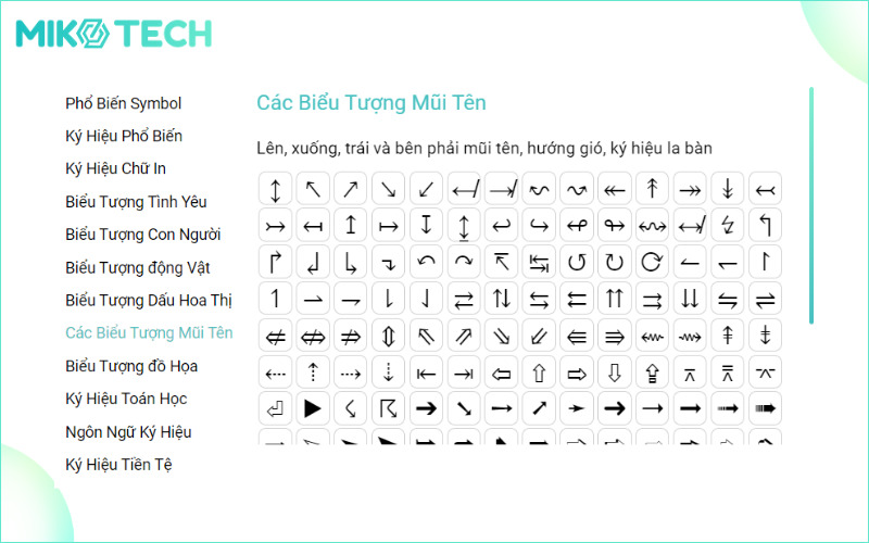 1000 Biểu Tượng, Icon, Kí Hiệu Phổ Biến, Đẹp Mắt Và Miễn Phí 3 biểu tượng mũi tên