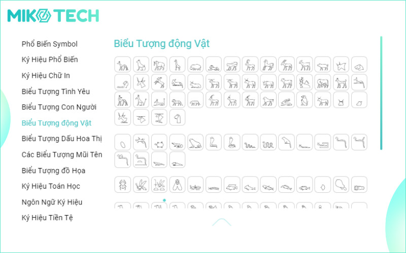 1000 Biểu Tượng, Icon, Kí Hiệu Phổ Biến, Đẹp Mắt Và Miễn Phí 7 kí tự động vật