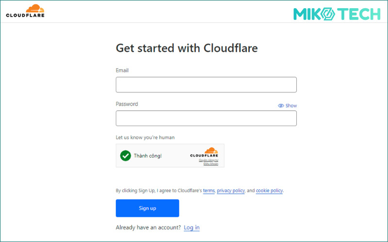 Hướng dẫn cấu hình CloudFlare cho website chi tiết 4 sign up cloudflare